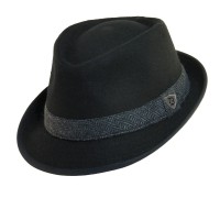 New Dorfman Pacific 's Wool Blend Fedora Hat with Herringbone Band  eb-14690139